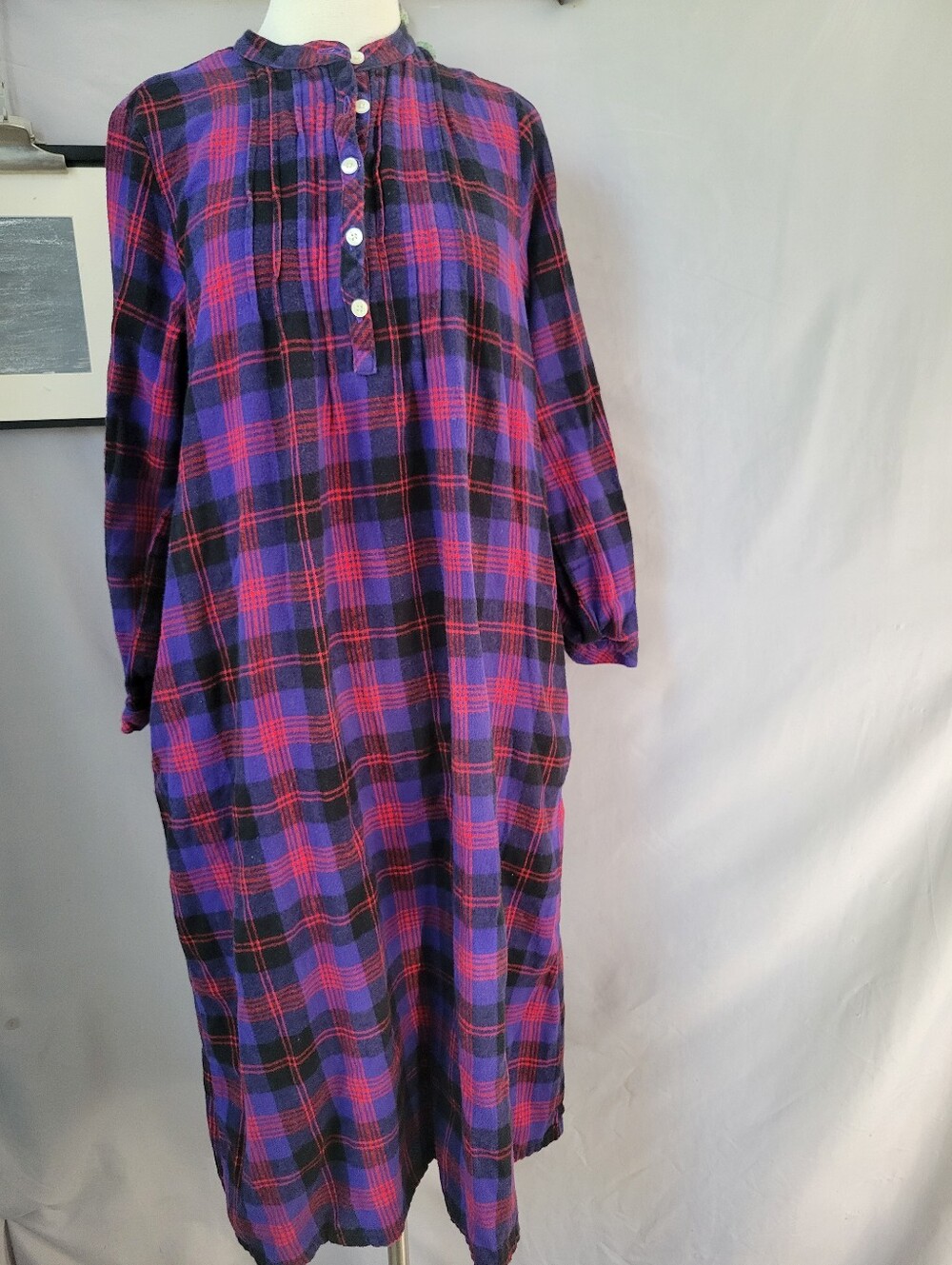 L.L. Bean Scotch Plaid Flannel Nightgown XS Petite